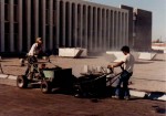 Jim McLain installing a commercial built-up roof in Phoenix, AZ, 1984.