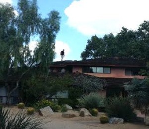 Roofer Jim Mclain preparing a Mesa roof for shingle roofing installation