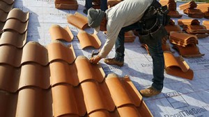 matching materials on the roof tiles