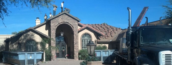 picture-recent-roof-done-by-team-tempe-arizonaroofers Sun Lakes Roofing Company Working On A Roof
