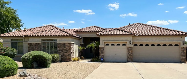 House With New Roof Installed In Mesa By Canyon State Roofing
